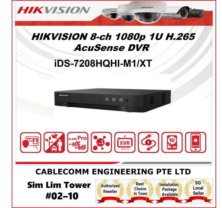 HIKVISION 8-CH 1080P 1U H.265 ACUSENSE