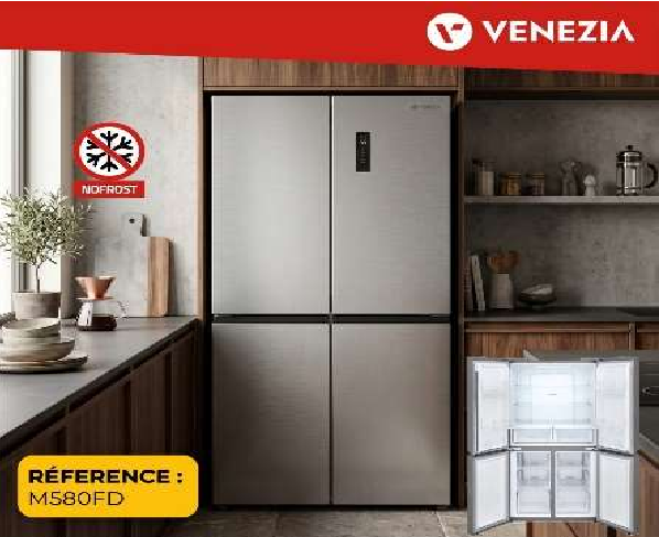 FRIGERATEUR SIDE BY SIDE 4 PORTES NO FROST M-580 FD-INOX VENEZIA
