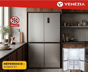 FRIGERATEUR SIDE BY SIDE 4 PORTES NO FROST M-580 FD-INOX VENEZIA