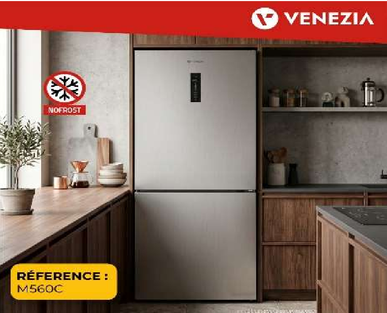 REFRIGERATEUR DEUX PORTES NO FROST M-560C-INOX VENEZIA