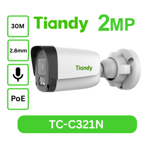 Tiandy TC-C321N SPEC:I3/E/Y/2.8mm Camera 2MP AK1 Fixed IR Bullet