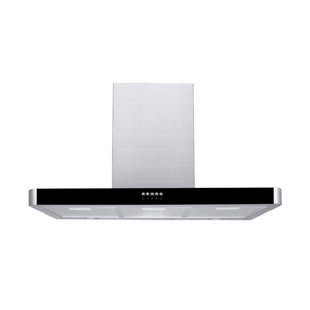 HOTTE SCHNEIDER DECORATIVE 90CM EN NOIR AVEC BLACK GLASS MOVABLE PANEL