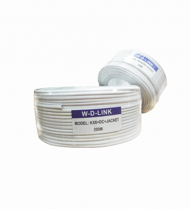W-D-LINK RG59 Coaxial Cable Spool 200M with Jacket