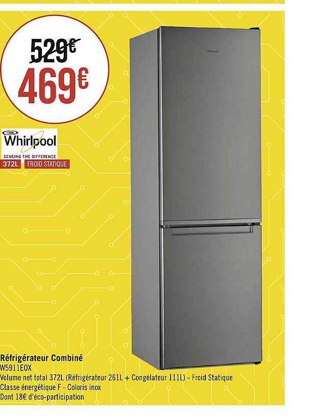 Réfrigérateur Combiné Whirlpool 372L